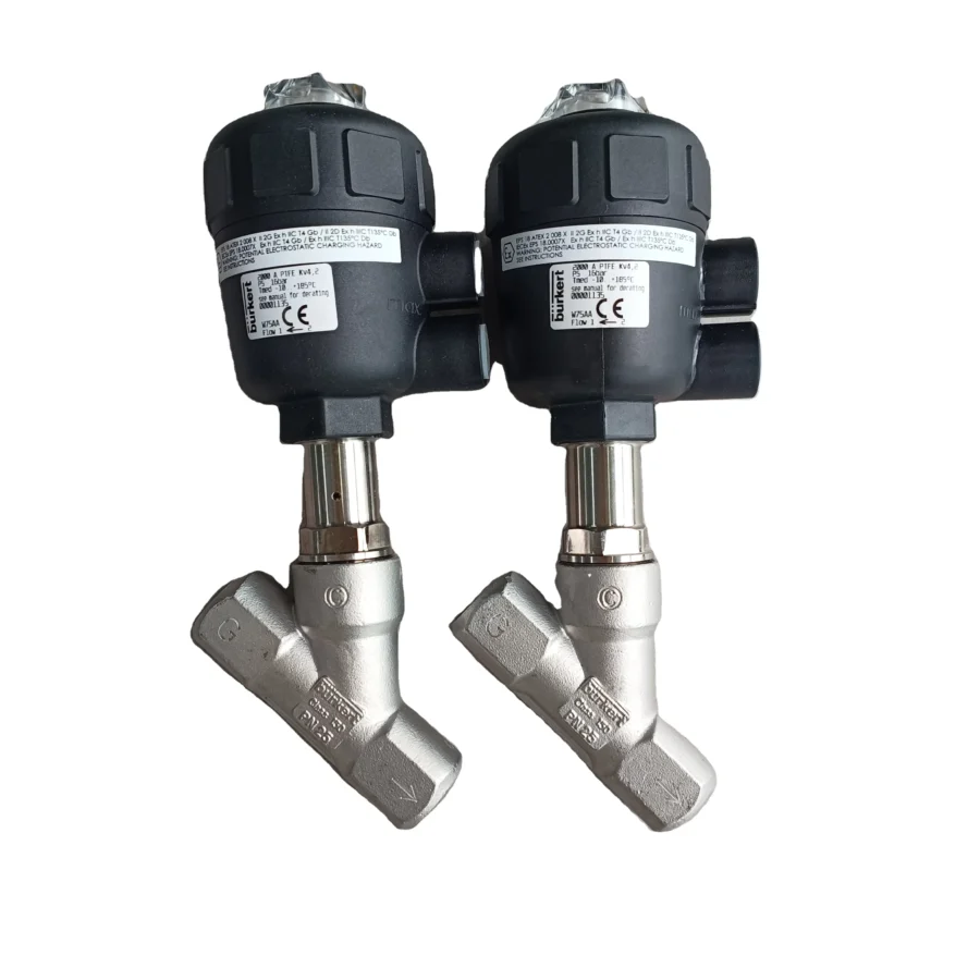 BURKERT 2000 TYPE Pneumatic Two Position Two Way Angle Seat Valve 001250 00001130 00140342 00142613 00002198 00002196