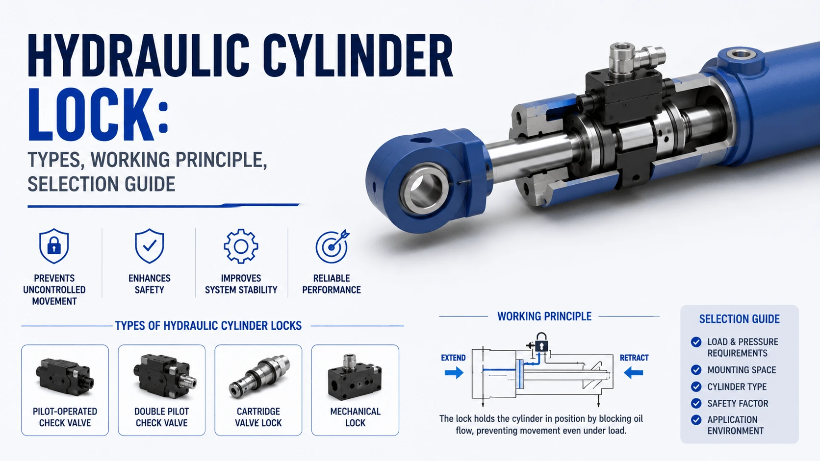 Hydraulic Cylinder Lock- Types, Working Principle, Selection Guide