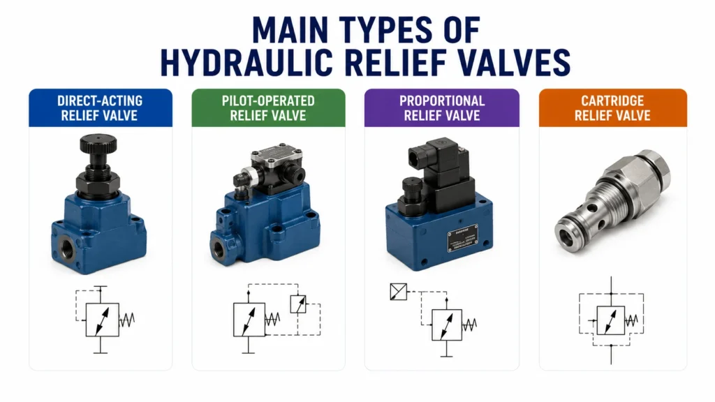 Main Types of Hydraulic Relief Valves