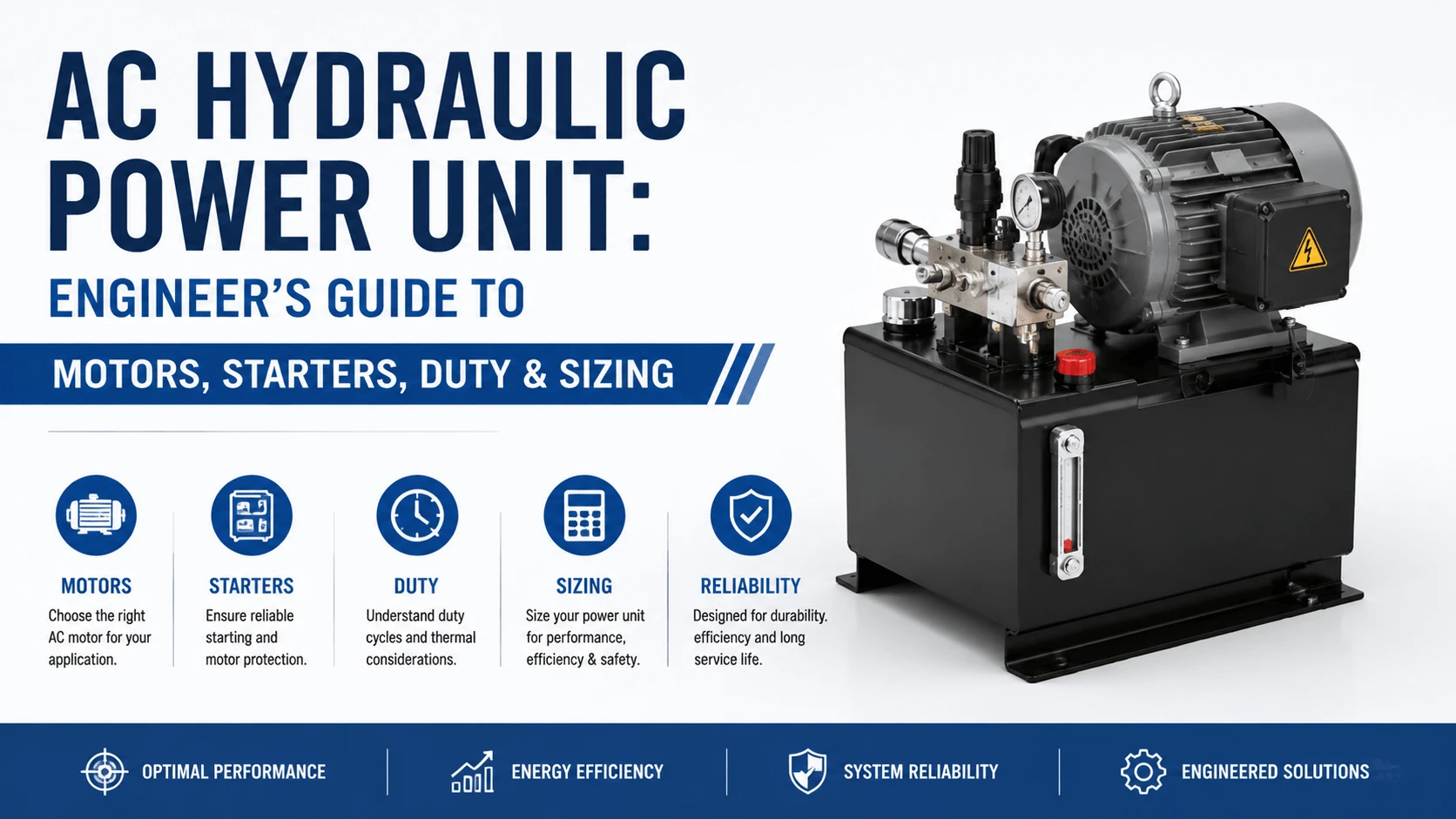 AC Hydraulic Power Unit- Engineer's Guide to Motors, Starters, Duty & Sizing