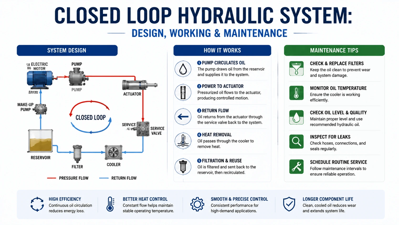 Closed Loop Hydraulic System- Design, Working & Maintenance