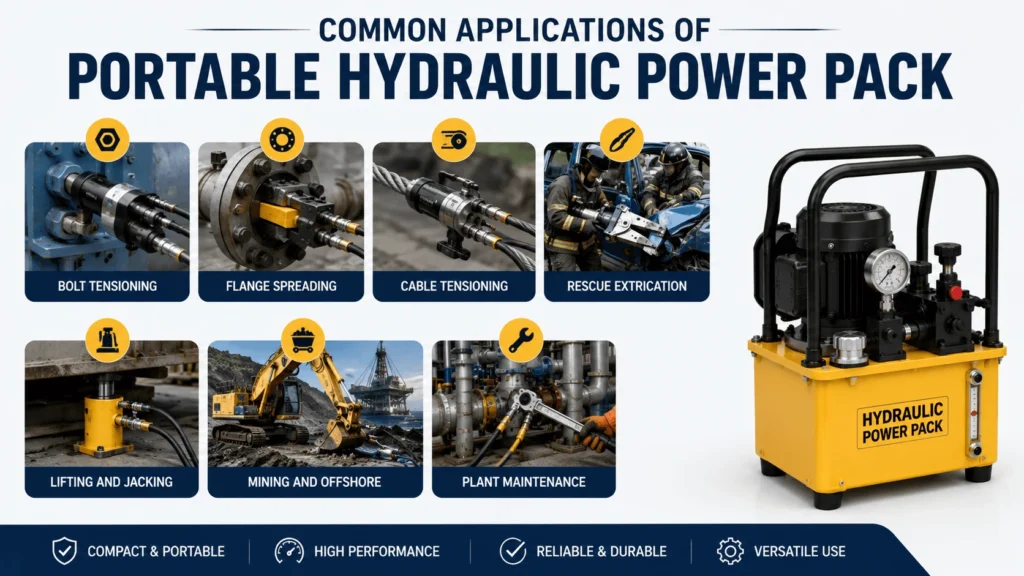 Common Applications of Portable Hydraulic Power Pack