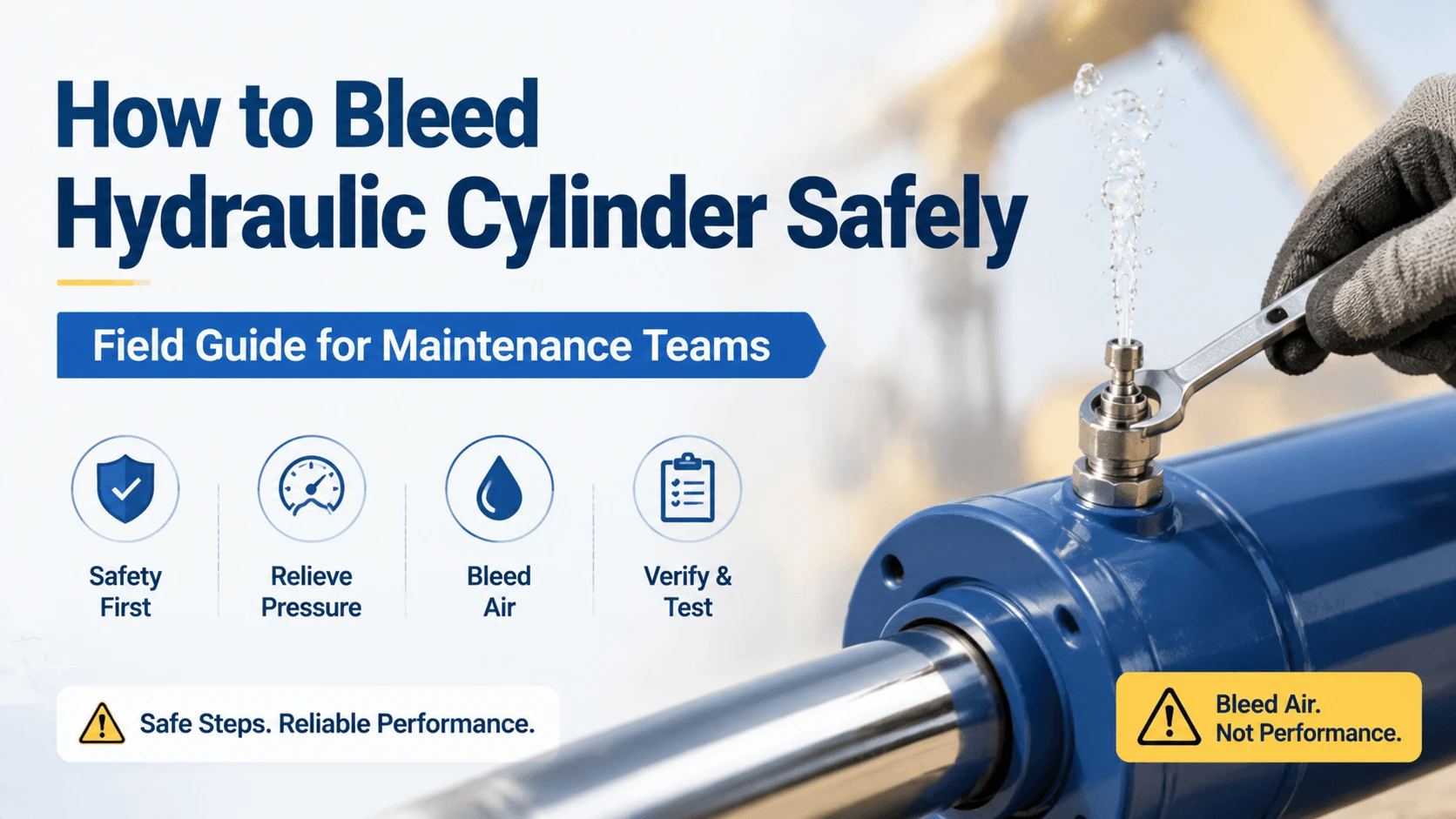 How to Bleed Hydraulic Cylinder Safely, Field Guide for Maintenance Teams