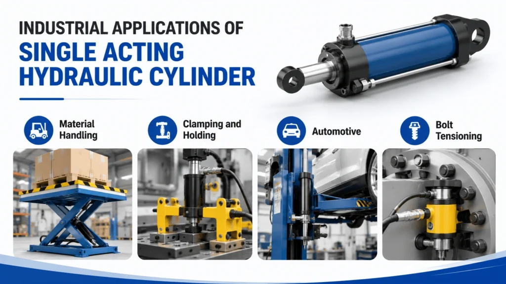 Industrial Applications of Single Acting Hydraulic Cylinder