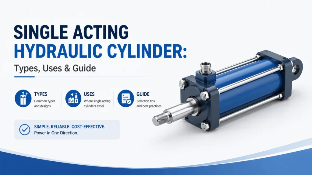 Single Acting Hydraulic Cylinder- Types, Uses & Guide