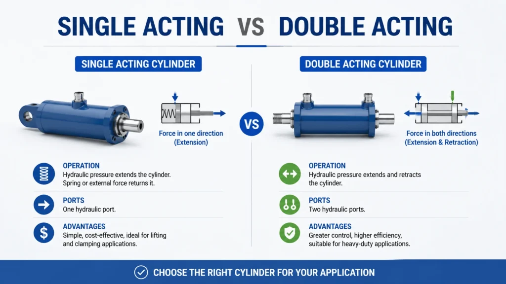 Single Acting vs Double Acting Cylinder