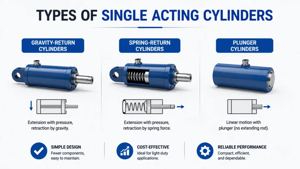 Types of Single Acting Cylinders