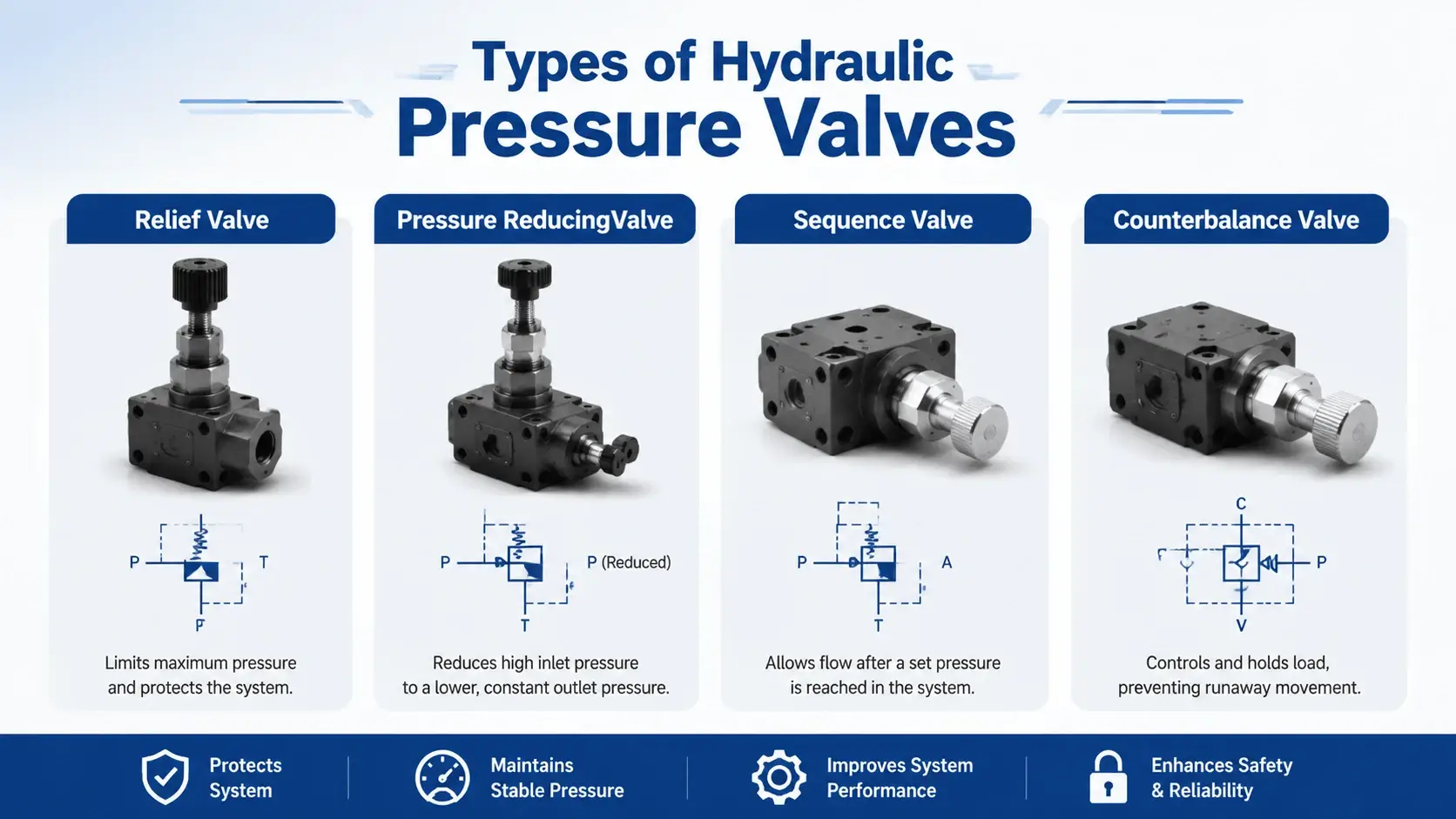 Types of Hydraulic Pressure Valves