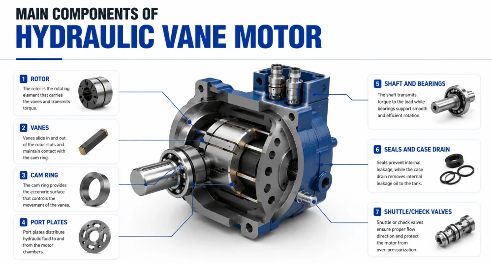 Main Components of Hydraulic Vane Motor